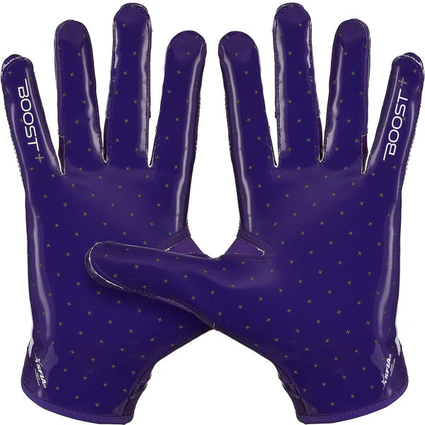 Purple and black football gloves on sale