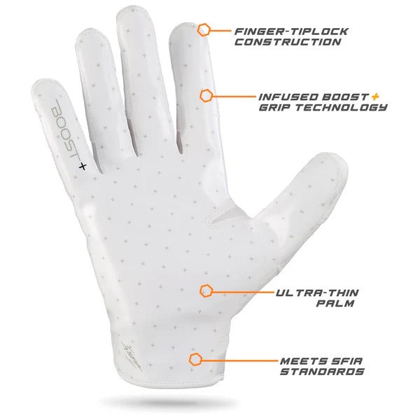 Solid white football gloves on sale