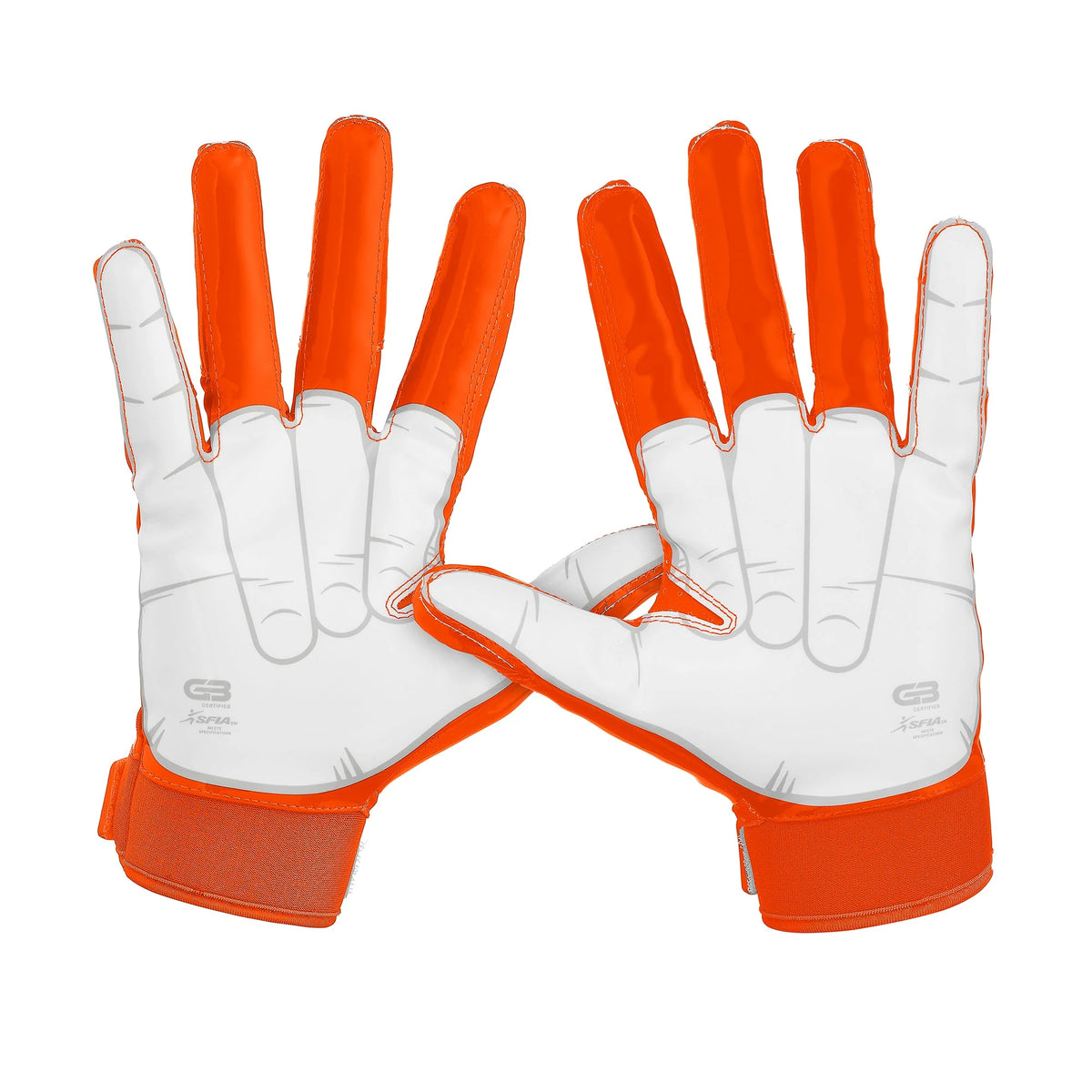 White and orange outlet football gloves