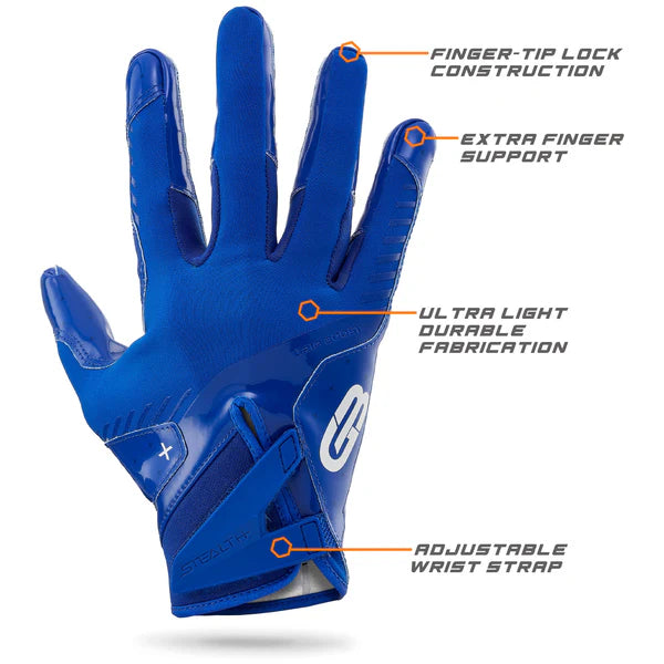 All blue football gloves discount