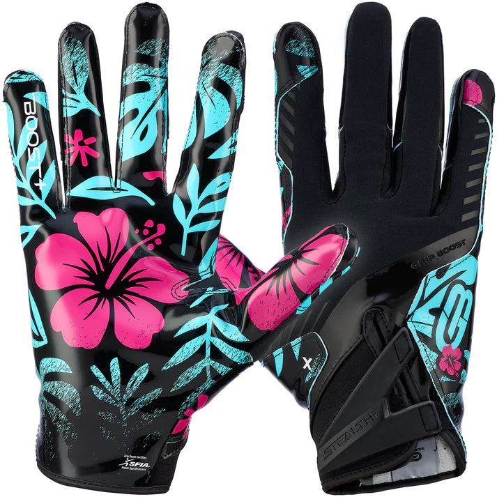 Grip Boost Stealth 6.0 Boost Plus Football Gloves - Tropic Heat - Adult Sizes