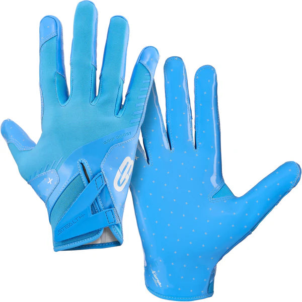 Grip Boost Stealth 6.0 Boost Plus Football Gloves Solid Light Blue Adult Sizes