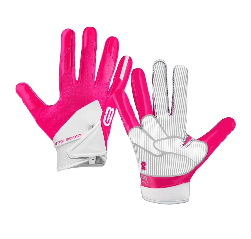 5.0 Grip Boost Pink Print Peace Football Gloves - Youth Sizes