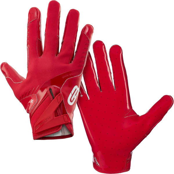 Grip Boost Stealth 6.0 Boost Plus Football Gloves - Solid Red - Adult Sizes