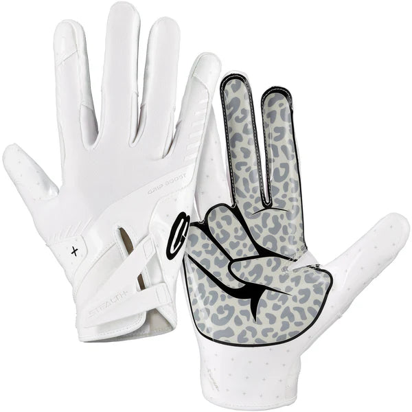 Grip Boost Peace Stealth 6.0 Boost Plus Football Gloves White Gray SHRUUMZ