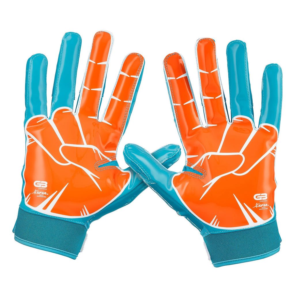 Blue and shop orange football gloves