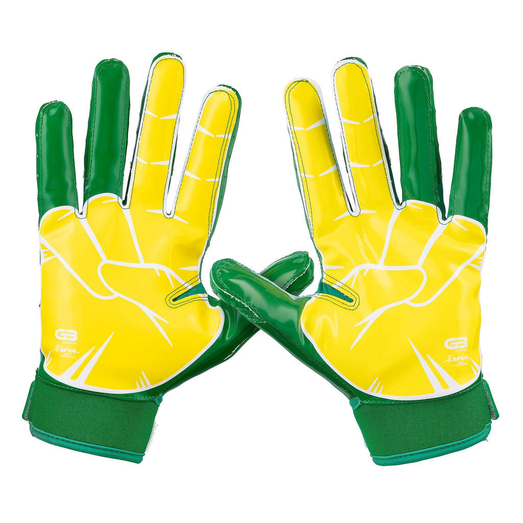 Grip Boost Kelly Green Peace Football Gloves Youth Sizes SHRUUMZ