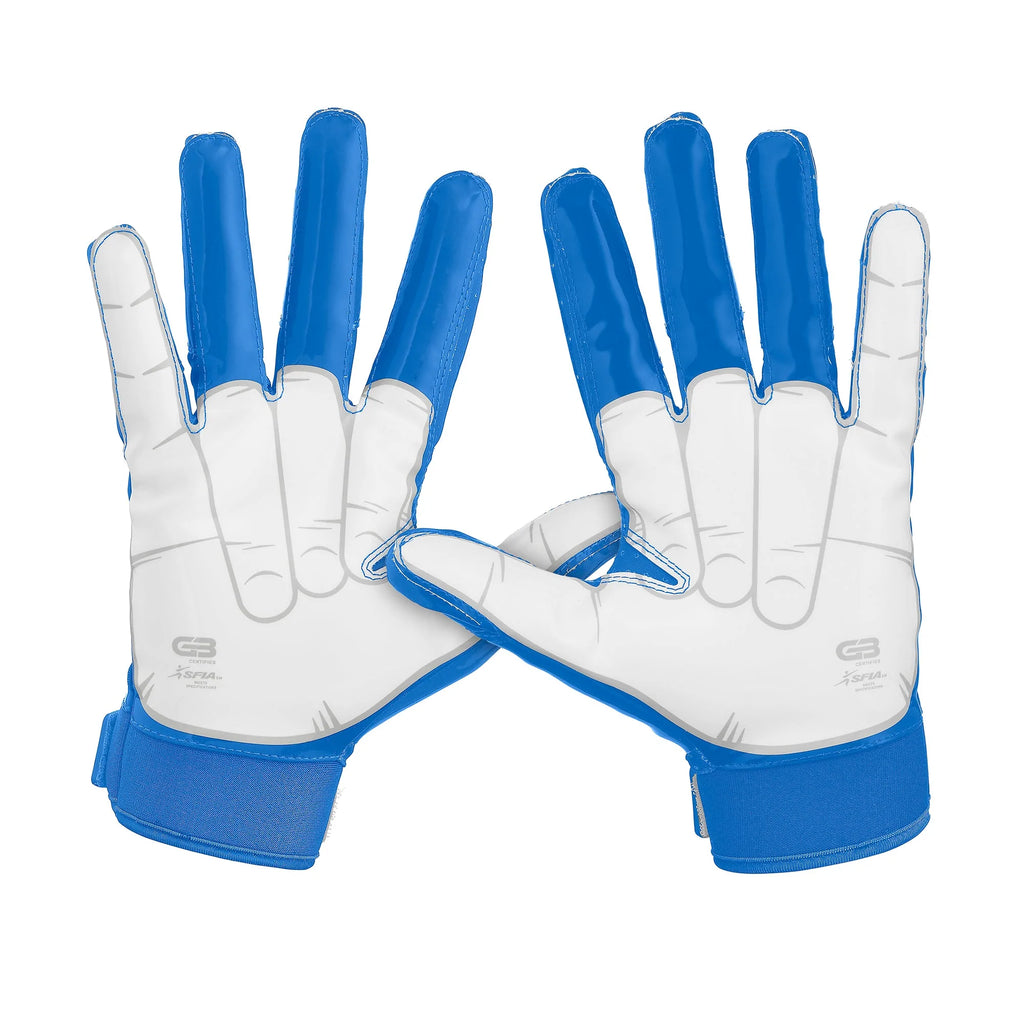 Grip Boost Light Blue Shaka Football Gloves Adult Sizes SHRUUMZ