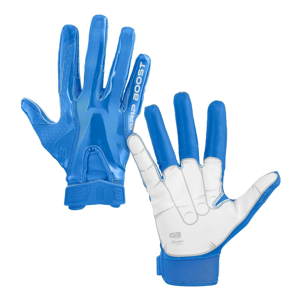 Grip Boost Light Blue Shaka Football Gloves - Youth Sizes