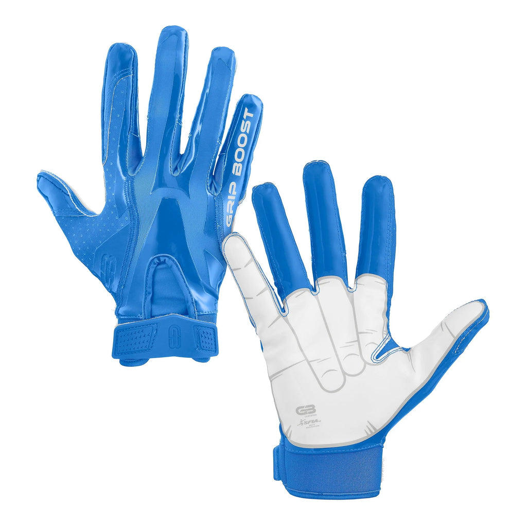 Grip Boost Light Blue Shaka Football Gloves - Adult Sizes