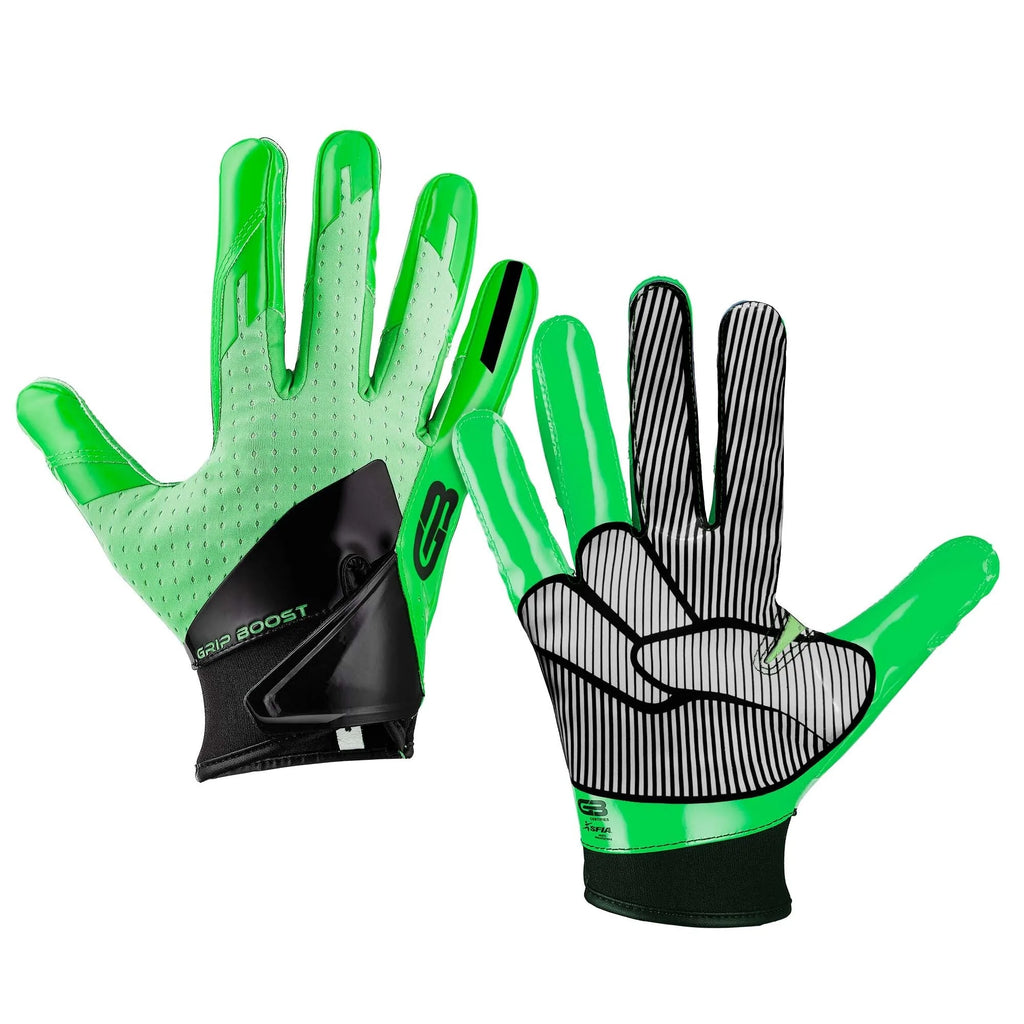 5.0 Grip Boost Lime Peace Print Football Gloves - Adult Sizes