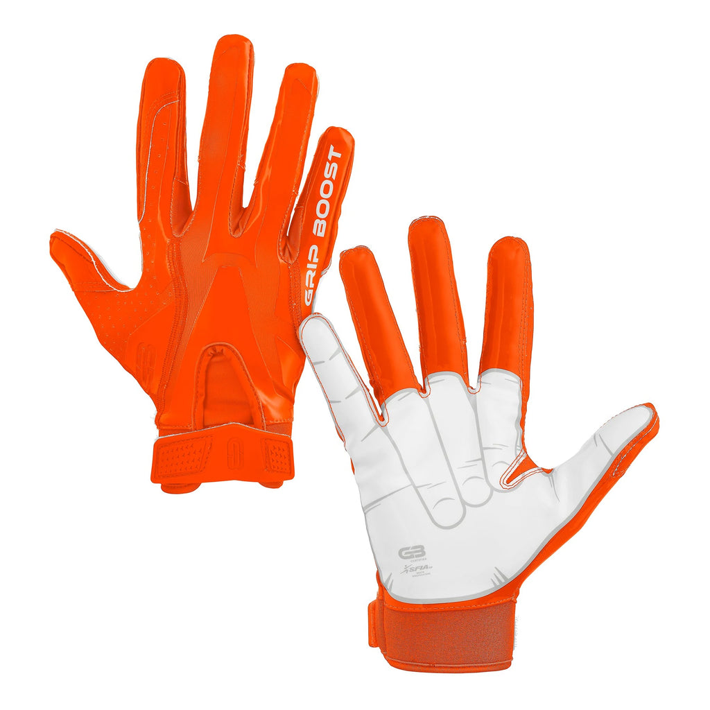 Grip Boost Orange Shaka Football Gloves - Adult Sizes