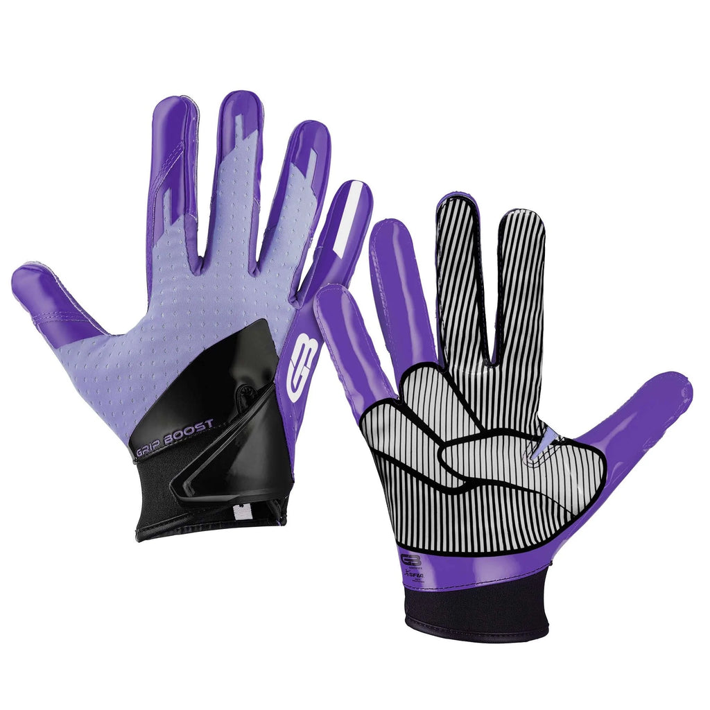 5.0 Grip Boost Purple Peace Print Football Gloves Adult Sizes