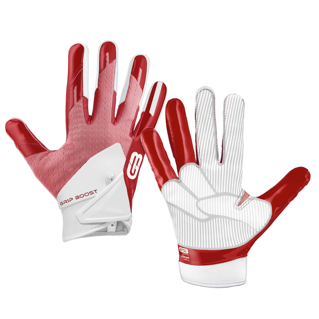 5.0 Grip Boost Red Peace Print Football Gloves - Youth Sizes