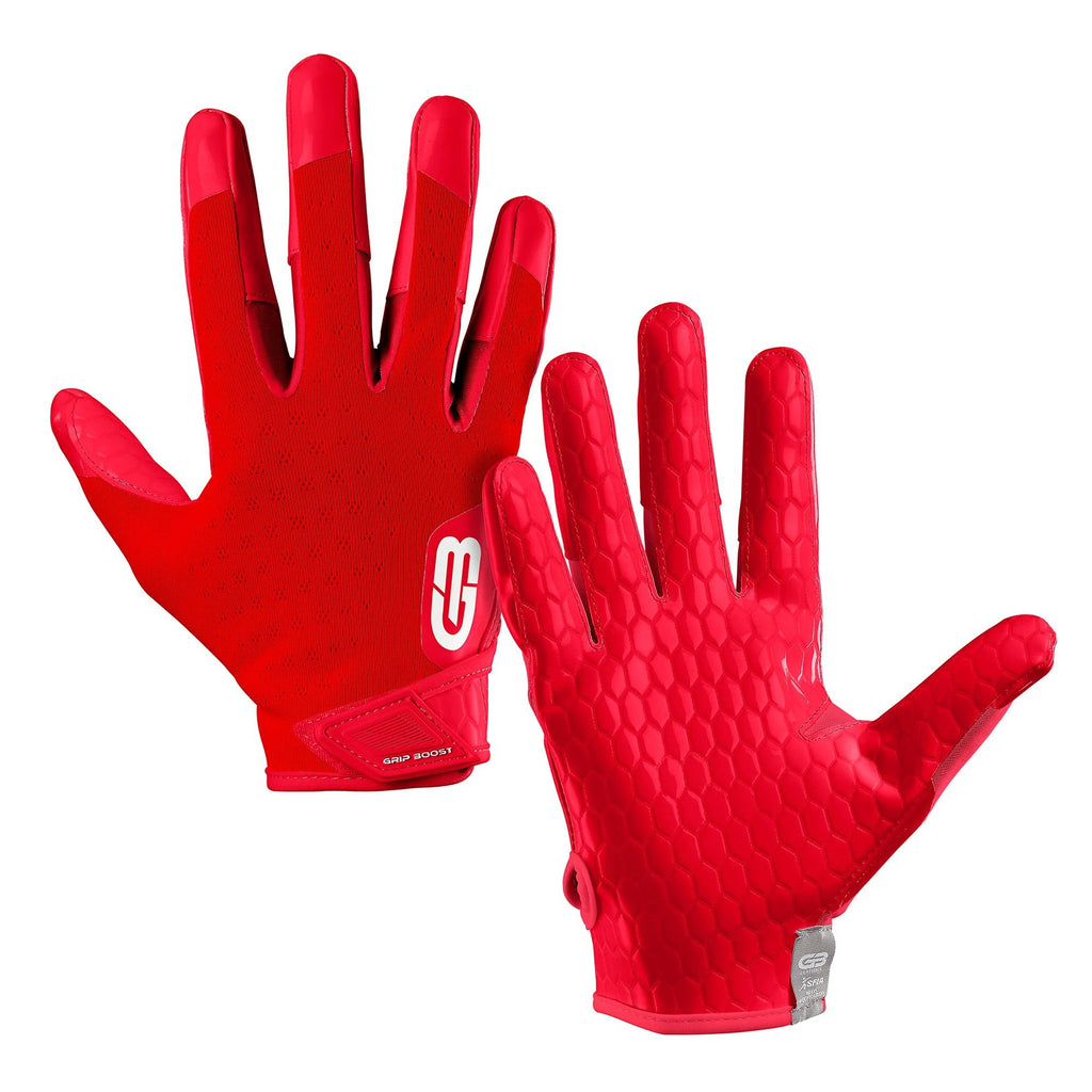 Grip Boost Red DNA Football Gloves with Engineered Grip - Adult Sizes