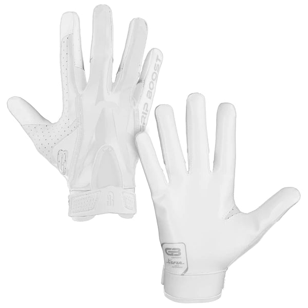 Grip Boost Stealth White Football Gloves - Youth Sizes – SHRUUMZ