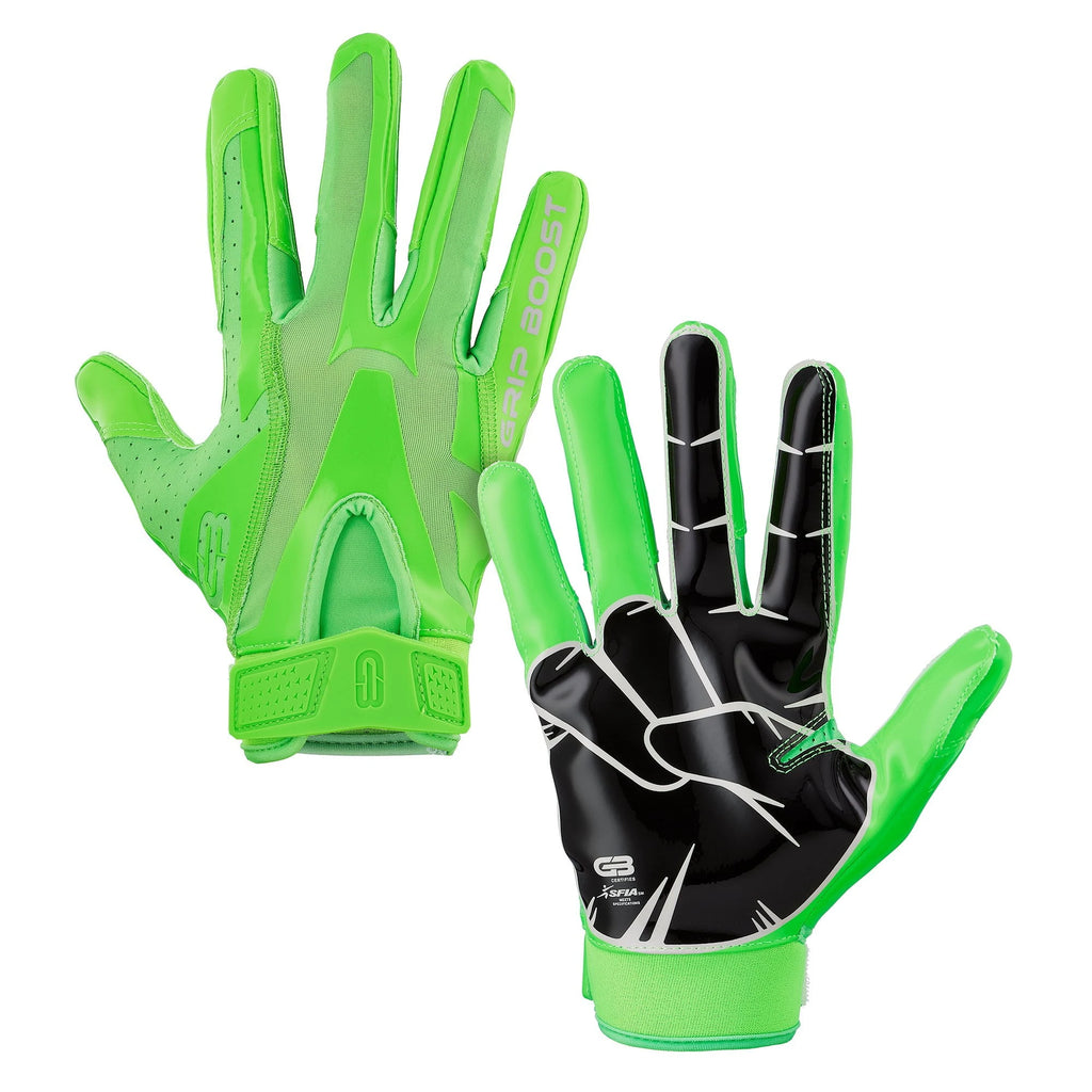 Grip Boost Lime Green Peace Football Gloves - Youth Sizes – SHRUUMZ