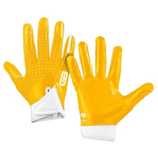 Yellow youth football gloves sales