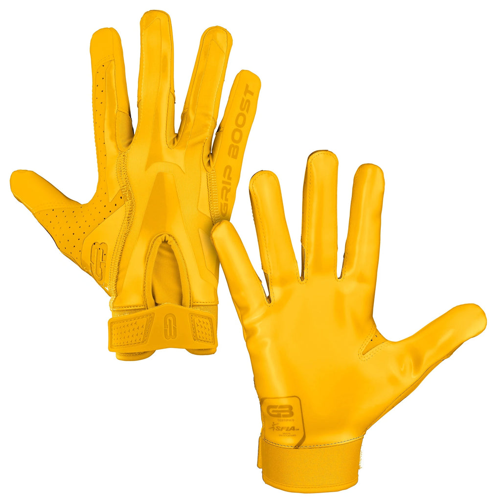 Grip Boost Stealth Yellow Football Gloves - Youth Sizes